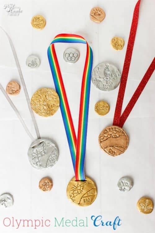 Such a cute craft for kids and adults. Easy to make these Olympic medals. Medals can be made full size or small, which is the perfect size for an American Girl Doll.