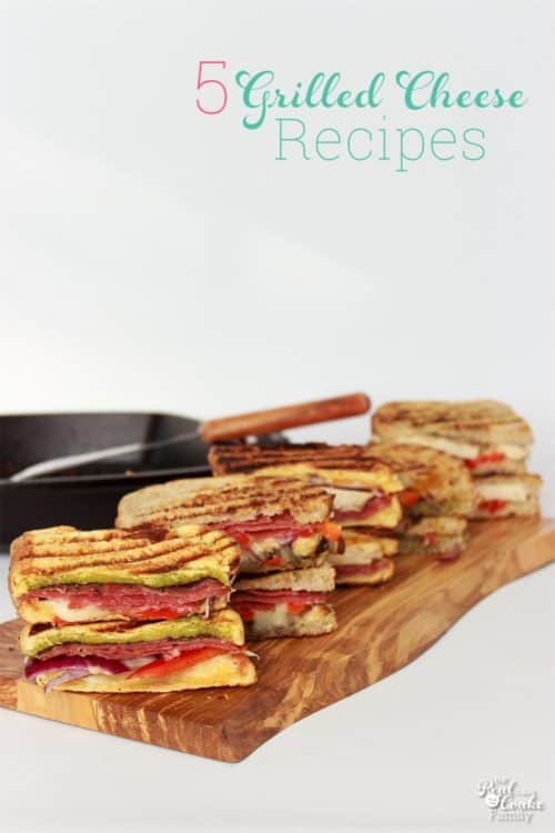 OMG! These are 5 amazing grilled cheese sandwich recipes with a quick and easy idea to make a grilled cheese bar. Perfect for a fun and easy family dinner.