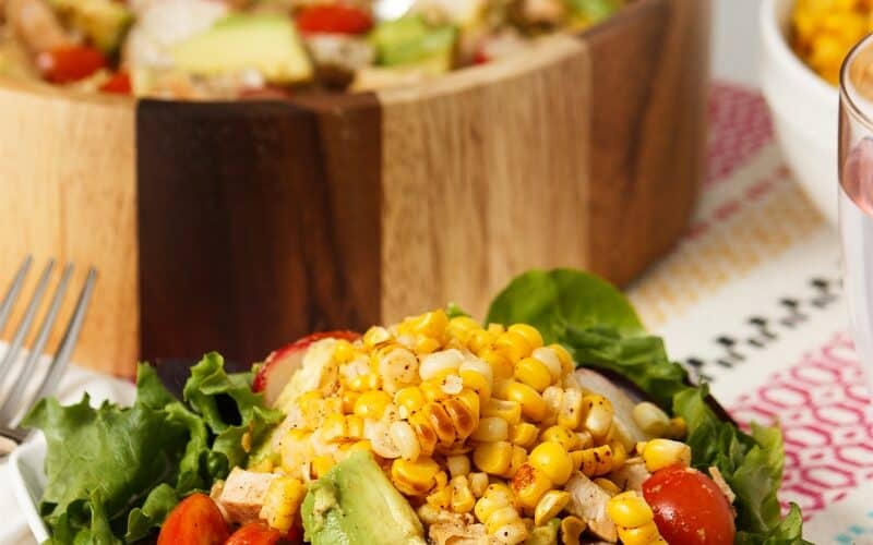 Spicy Roasted Corn, Chicken and Avocado Salad Recipe
