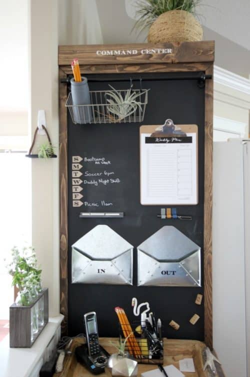 These are such great DIY command center ideas! There are ideas for keeping the home and family organized in a variety of spaces and styles. 