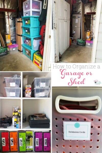 Such great DIY shed ideas to organize the garden tools, pet supplies, and our tools. Love the tips and Rubbermaid storage idea. These would work great for our garage as well.