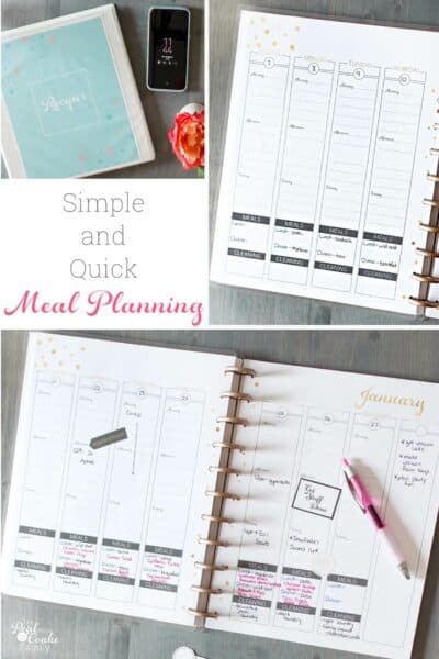 Great post showing how to meal plan for busy moms. Shows how to plan for the week using a printable planner and has great tips and ideas for the family. #MealPlanning #Organization #MenuPlan #RealCoake