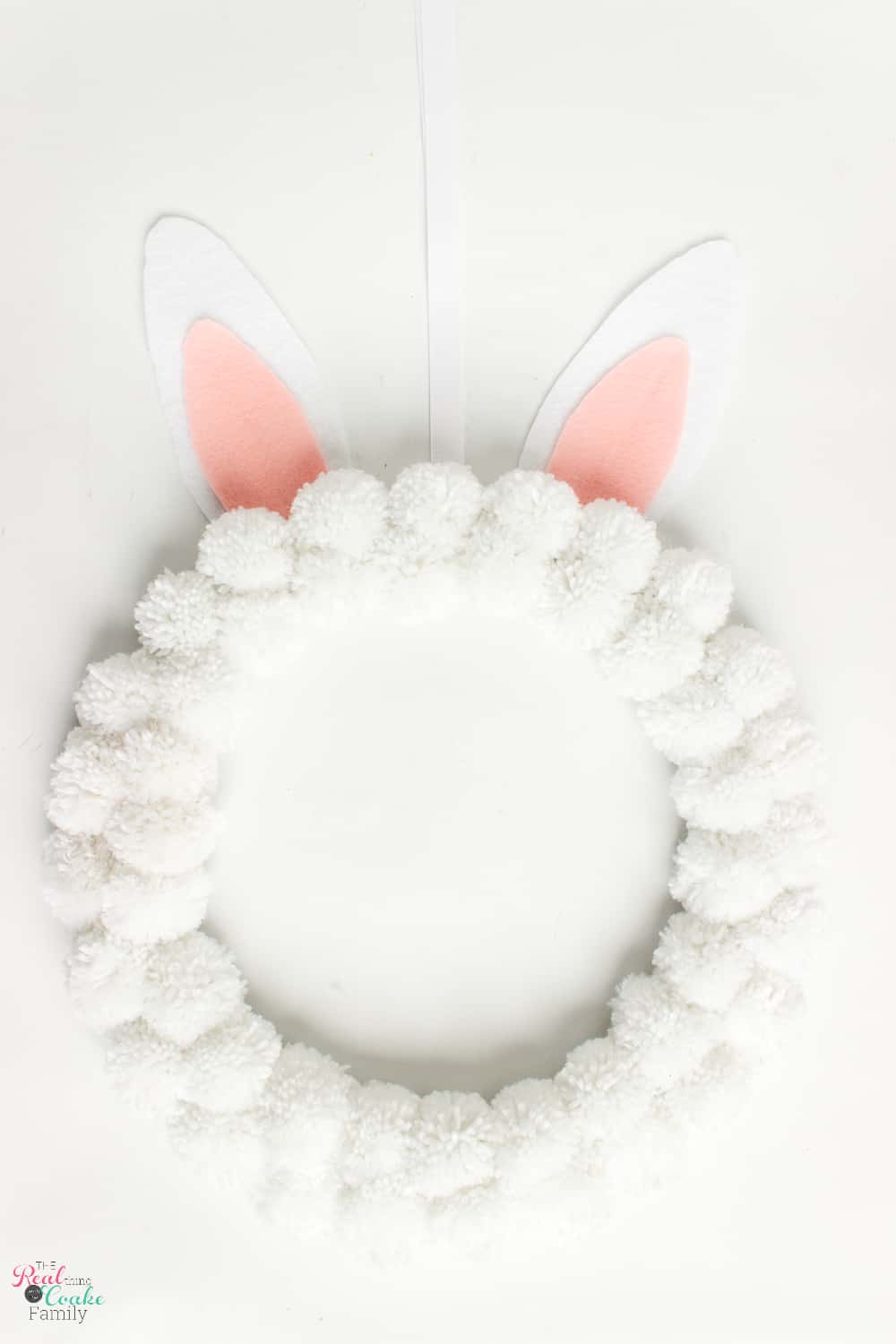 How to Make an Adorable Bunny Pom Pom Easter Wreath - Real Creative ...