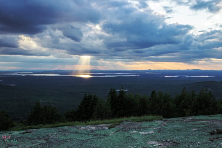Sunset view from Cadillac Mountain at Acadia National Park