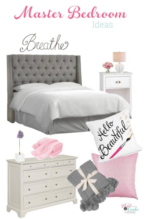 Simple DIY master bedroom Ideas to create a relaxing and cozy room. Ideas for master bedroom decor and how to create a mood board with tips for your space.