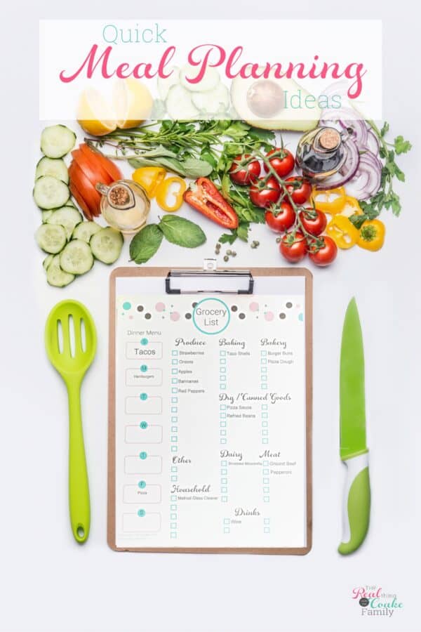 Quick Meal Planning Ideas for Busy Moms Real Creative Real Organized