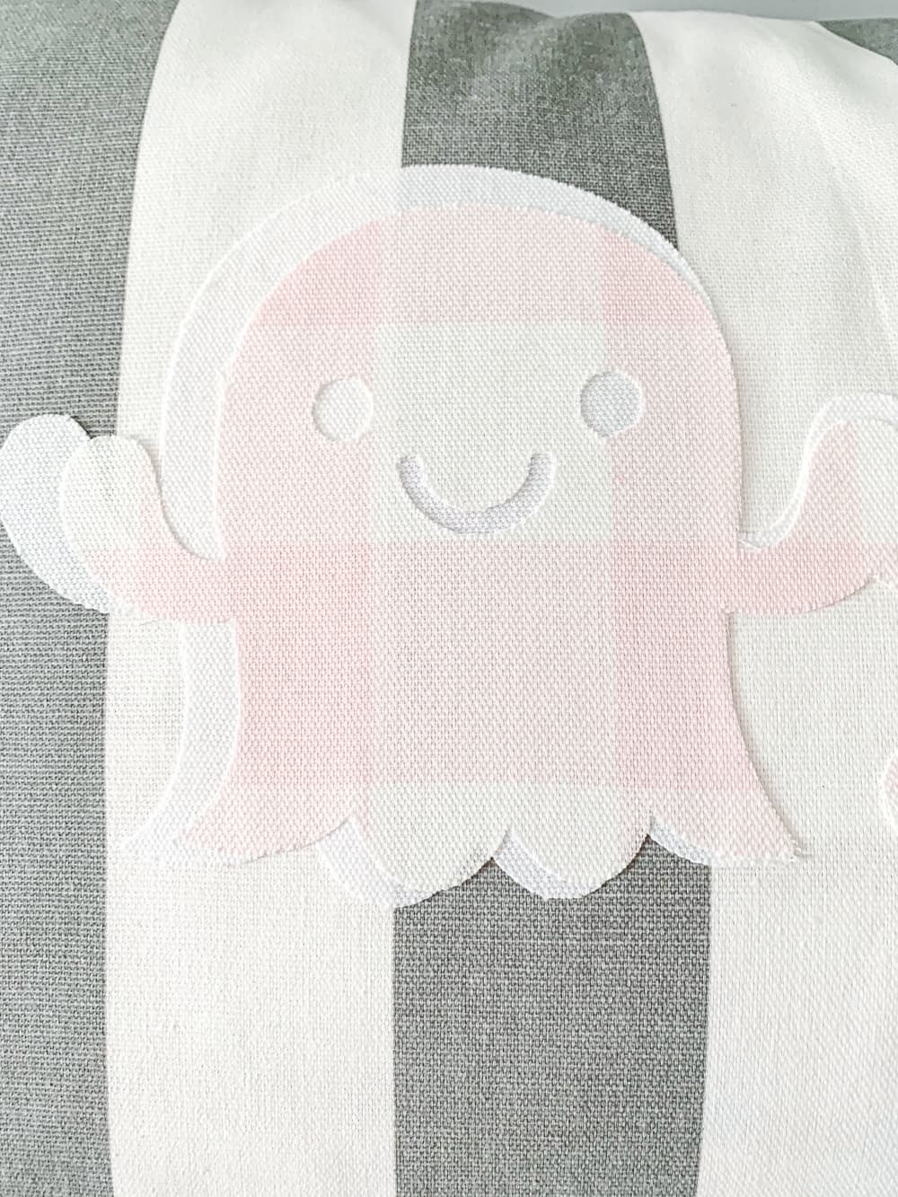 pink and white ghost applique