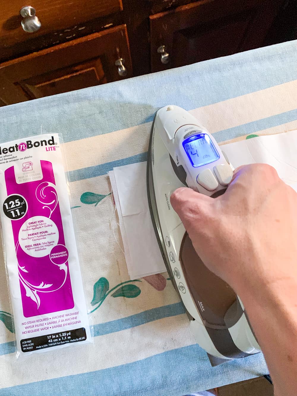 ironing heat n bond to fabric