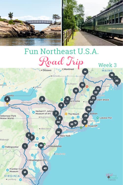 map of northeast road trip