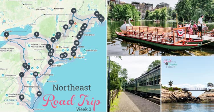 collage of northeast family road trip