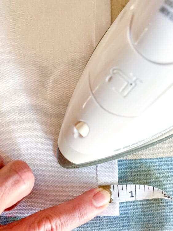 ironing 1/2 inch seam into back panel